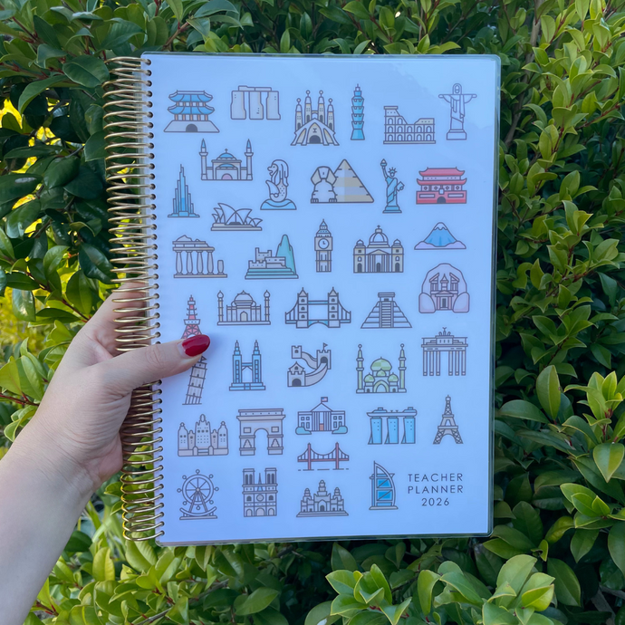 PREORDER - 2026 A4 TEACHER PLANNER - WORLD LANDMARKS