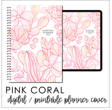 Load image into Gallery viewer, 2025 Printable Everyday Planner Covers - Pink Coral