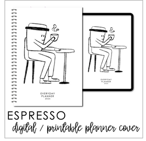 2025 Printable Everyday Planner Covers - Espresso