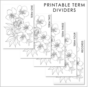 2025 Printable Planner Covers & Dividers - Floral lines