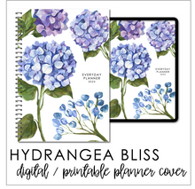 Load image into Gallery viewer, 2025 Printable Everyday Planner Covers - Hydrangea Bliss