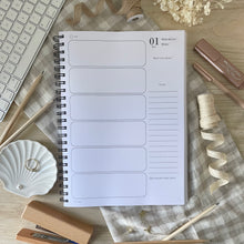 Load image into Gallery viewer, SAMPLE SALE - 2024 A4 Floral Lines Daily Planner 6 Period