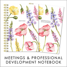 Load image into Gallery viewer, COTTAGE BLOOMS - Meetings / Professional Development Logbook