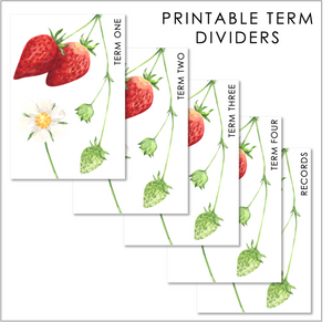 2025 Printable Planner Covers & Dividers - Strawberry Fields