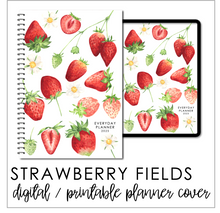 Load image into Gallery viewer, 2025 Printable Everyday Planner Covers - Strawberry Fields