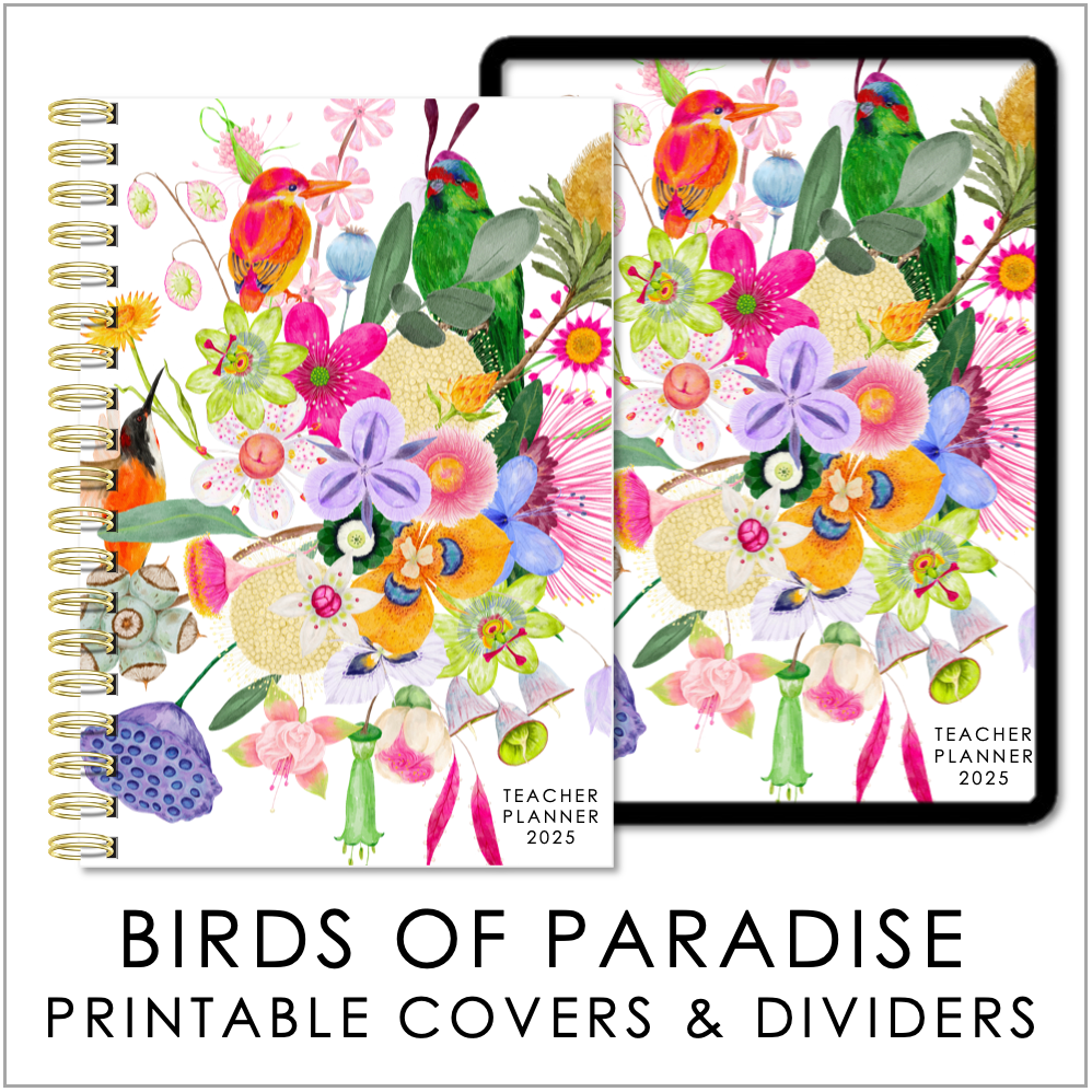 2025 Printable Planner Covers & Dividers - Birds of Paradise