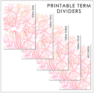 2025 Printable Planner Covers & Dividers - Pink Coral