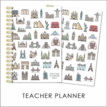 Load image into Gallery viewer, 2027 A4 TEACHER PLANNER - WORLD LANDMARKS