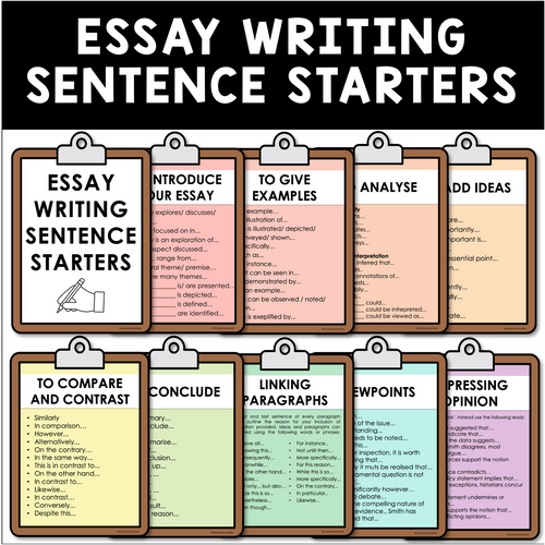 Essay Sentence Starters Posters PRINTABLE