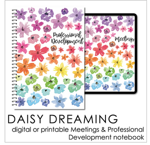 Professional Development Log & Meetings Notebook PRINTABLE - DIGITAL DOWNLOAD