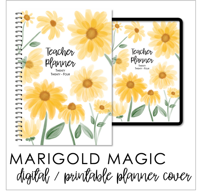 2024 Printable Planner Covers & Dividers - Marigold Magic