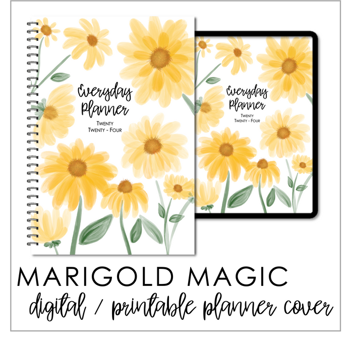 2024 Printable Everyday Planner Covers - Marigold Magic