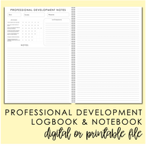 Load image into Gallery viewer, Professional Development Log &amp; Meetings Notebook PRINTABLE - DIGITAL DOWNLOAD