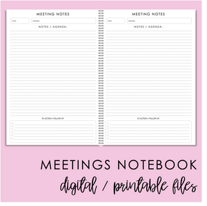 Professional Development Log & Meetings Notebook PRINTABLE - DIGITAL DOWNLOAD