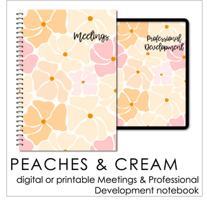 Professional Development Log & Meetings Notebook PRINTABLE - DIGITAL DOWNLOAD