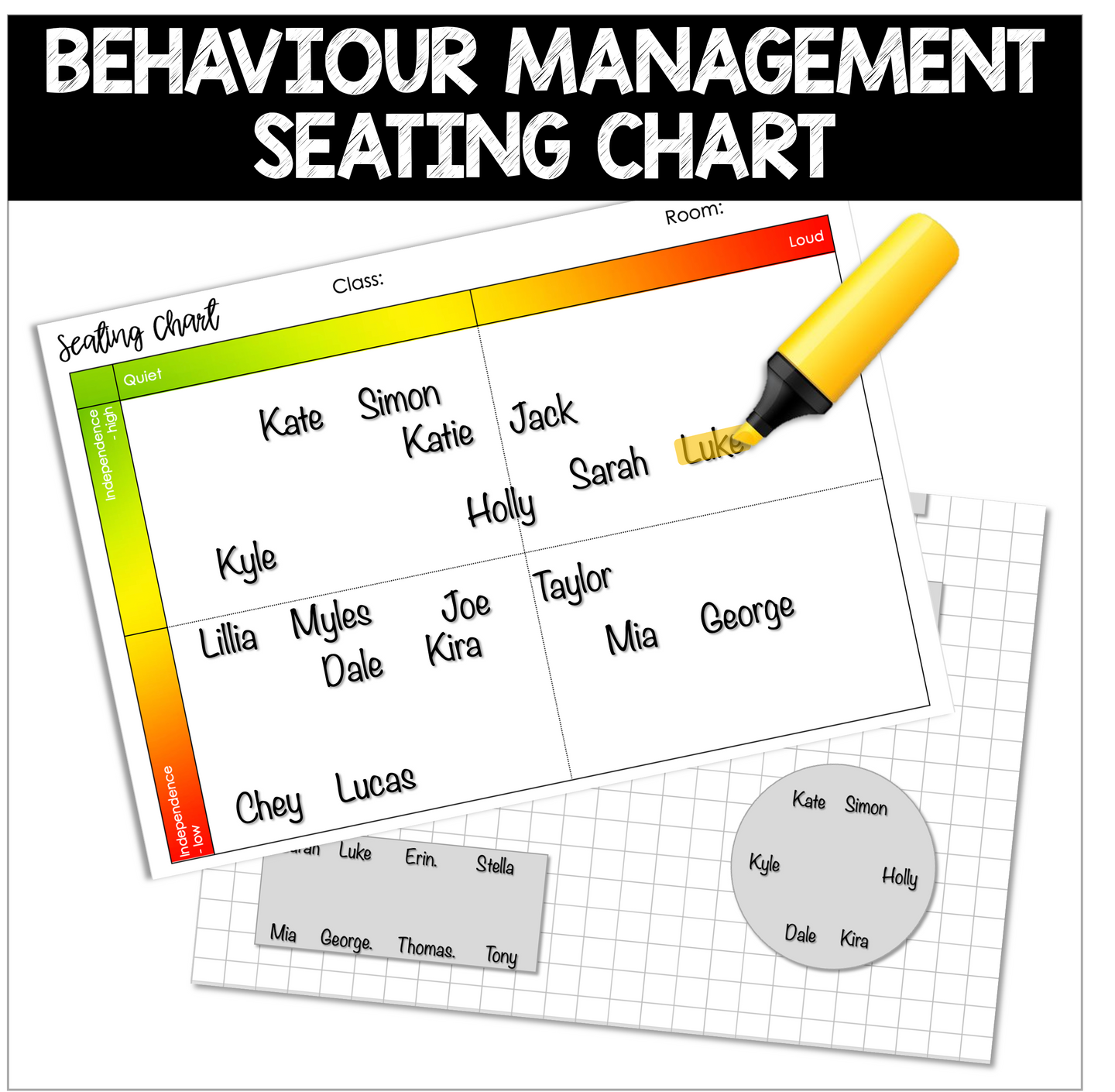 SEATING PLAN CLASSROOM MANAGEMENT CHART