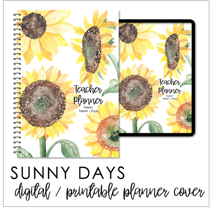 2024 Printable Planner Covers & Dividers - Sunny Days