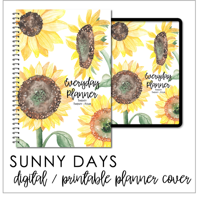 2024 Printable Everyday Planner Covers - Sunny Days