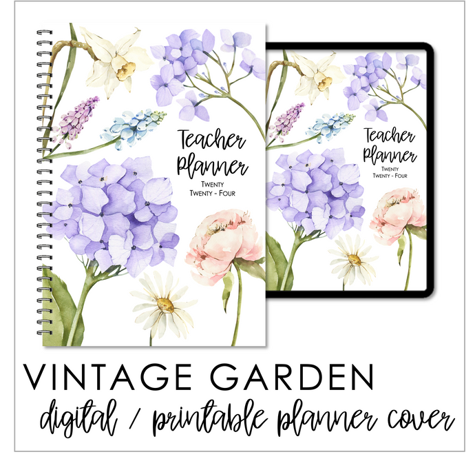 2024 Printable Planner Covers & Dividers - Vintage Garden