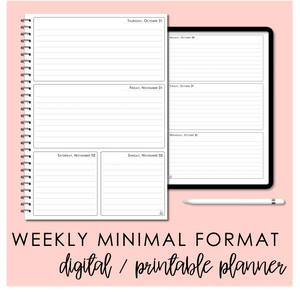 2025 Printable Everyday Planner - Weekly Minimal