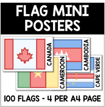 Load image into Gallery viewer, World Flag Mini Posters - PRINTABLE