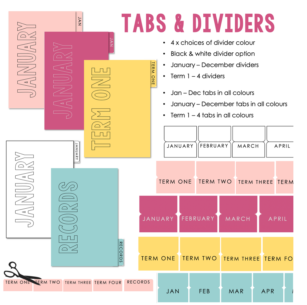 Printable Divider & Tab Sets - DIGITAL DOWNLOAD