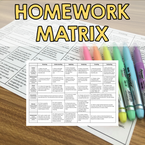 Homework Matrix